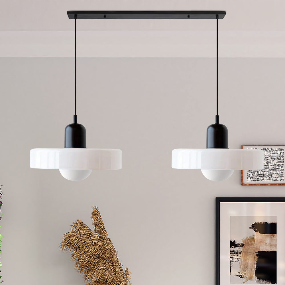Luccon double pendant lamp glass G9 35 cm modern dining room living room design lighting | Sansoti
