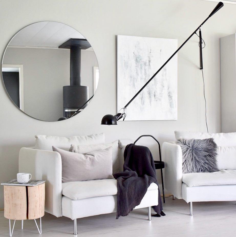 Industrial Wall Lamp Adjustable Arm Metal 135-205cm Black White Directional Lighting E27 Bedroom Living Room | Sansoti