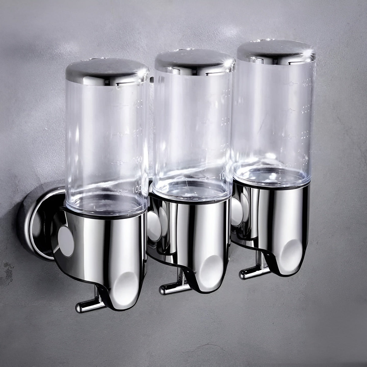 Dispensador de jabón de pared, 500ml, montaje en pared, acero inoxidable, cromado, para baño y cocina, sencillo, doble o triple, jabón líquido | Sansoti