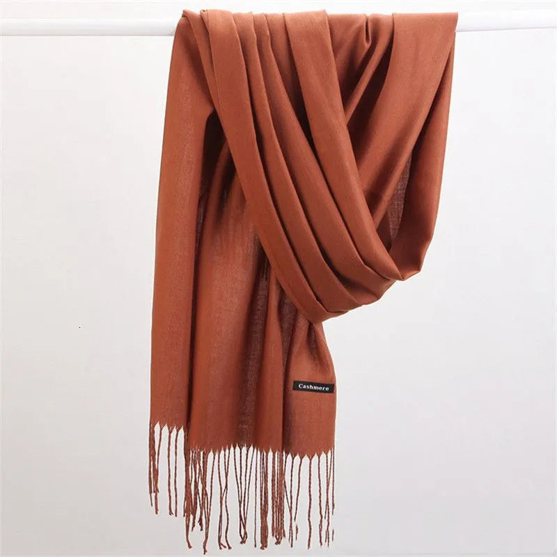 Kasjmieren Sjaal Effen 175cm Winteraccessoire Warm Luxe Zacht Stijlvol Modieus Tijdloos Elegant voor Dames | Sansoti