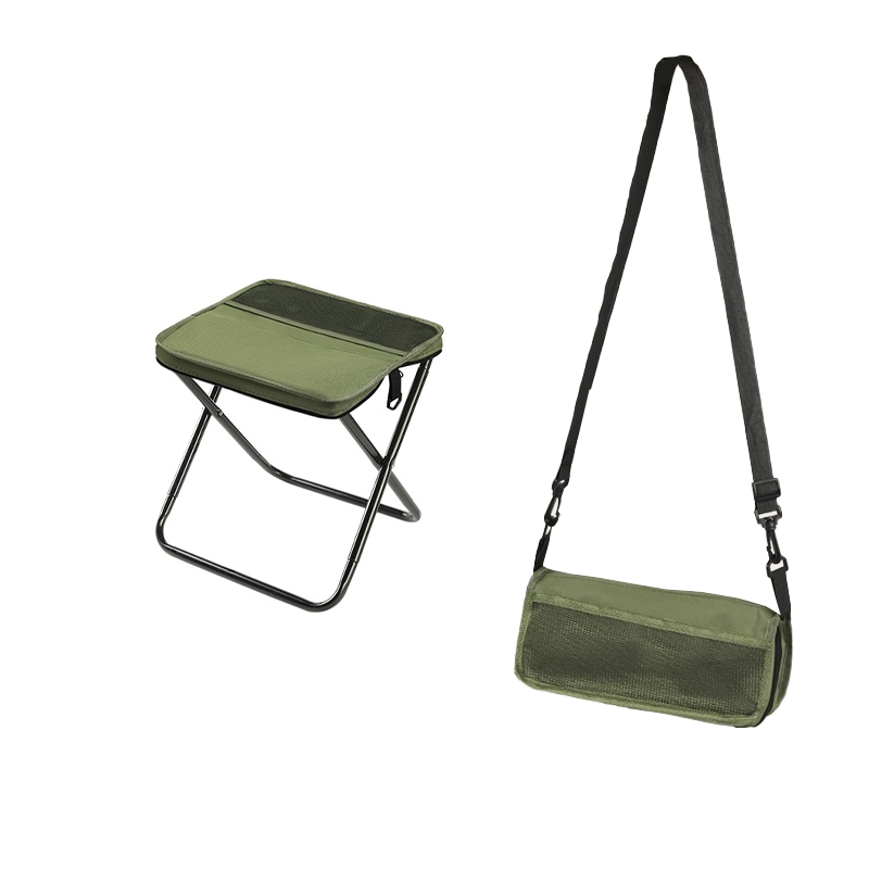 Tabouret de camping pliable avec dossier et sac de transport – Siège d’extérieur portable pour la pêche, la randonnée et les pique-niques | Sansoti
