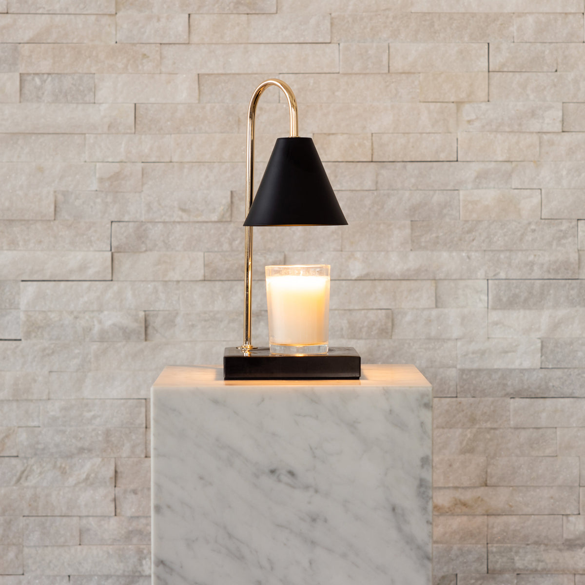 Luxury Candle Warmer Lamp With Timeless Marble Finish And Flameless Warmth | Sansoti