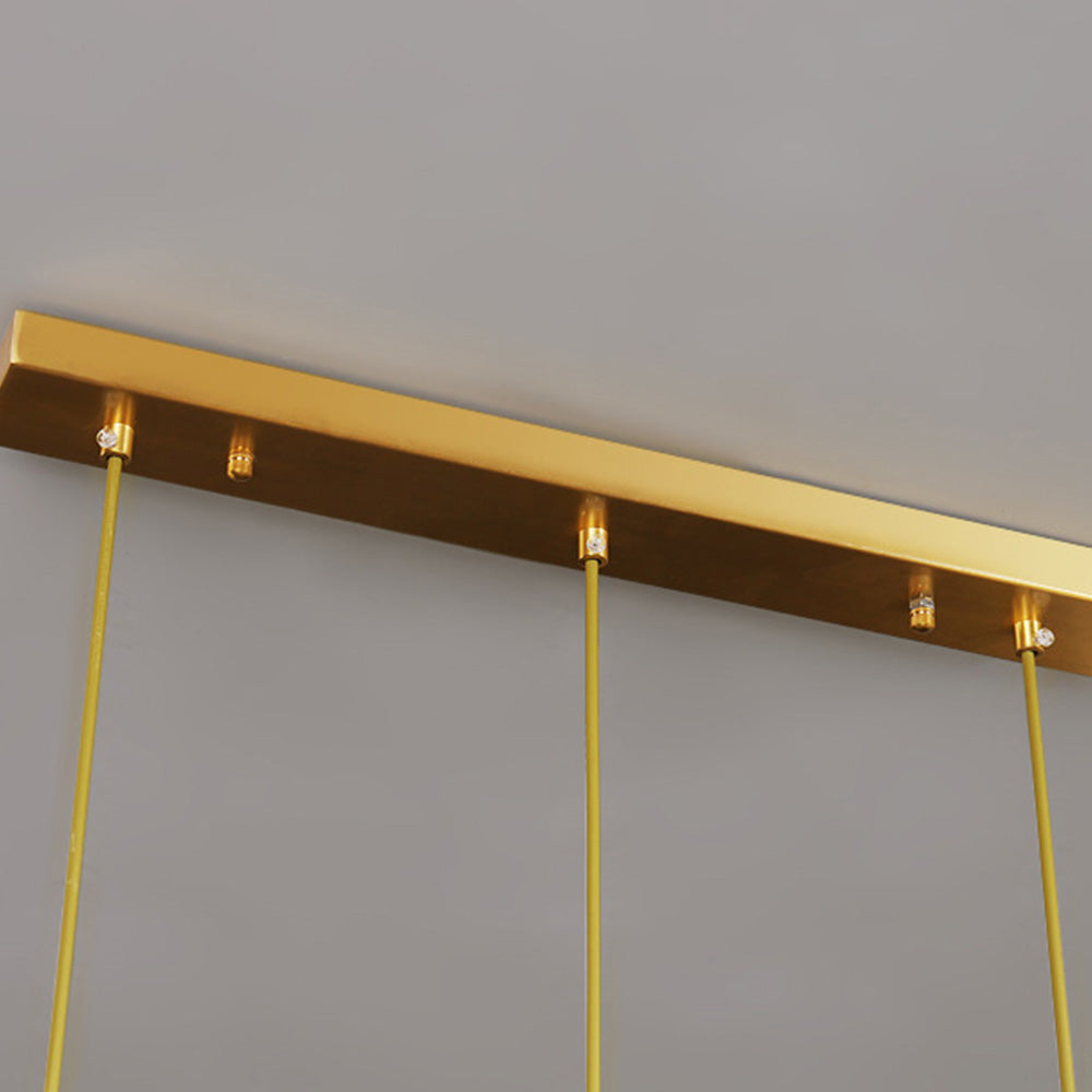 Hängelampe Glas Metall Gold verstellbar Esstisch Wohnzimmer Kücheninsel Tropfenform Designlampe Stimmungslicht | Sansoti