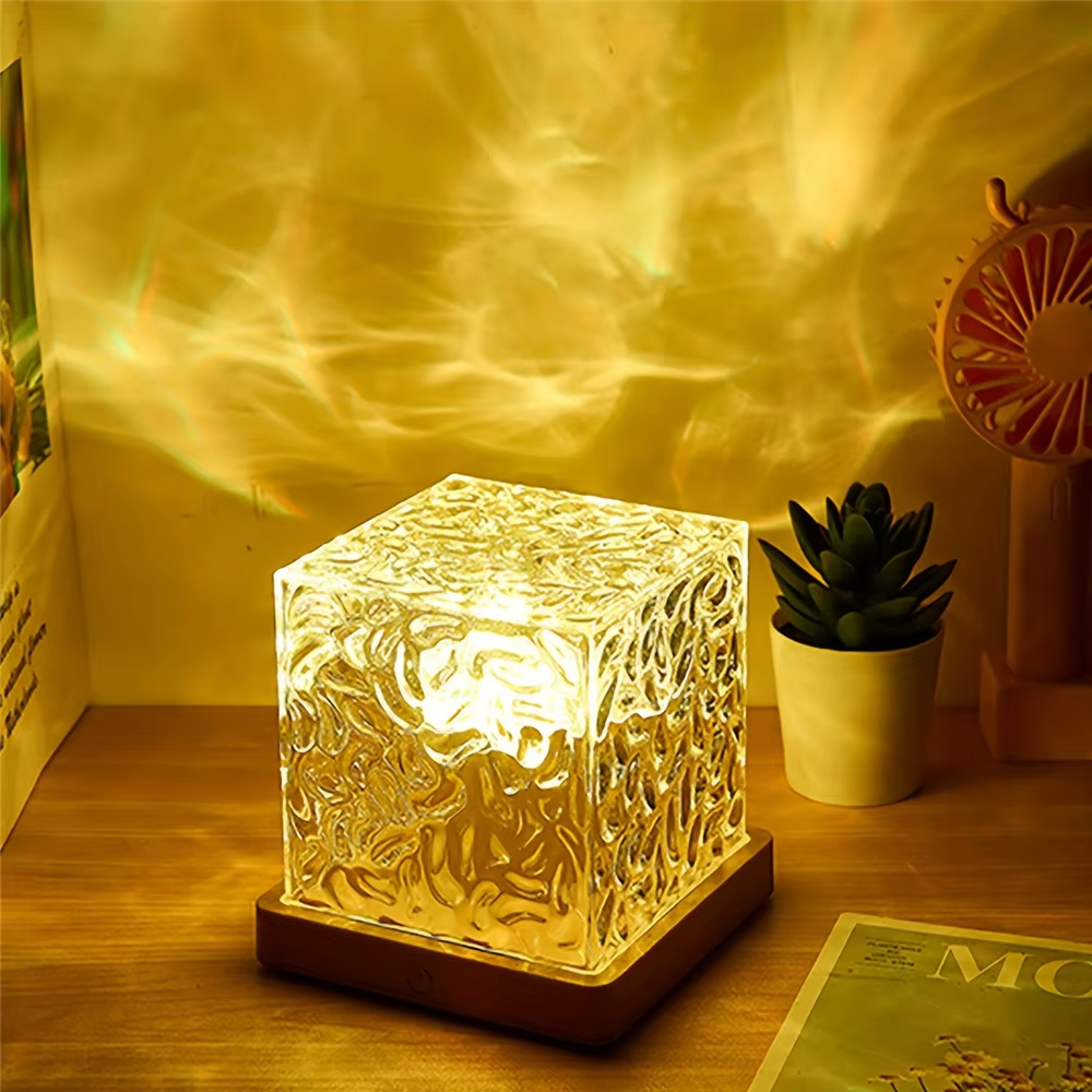 LED Night Light Water Wave Projector with Remote Control for Bedroom, Ambient Lighting and Relaxation | Sansoti