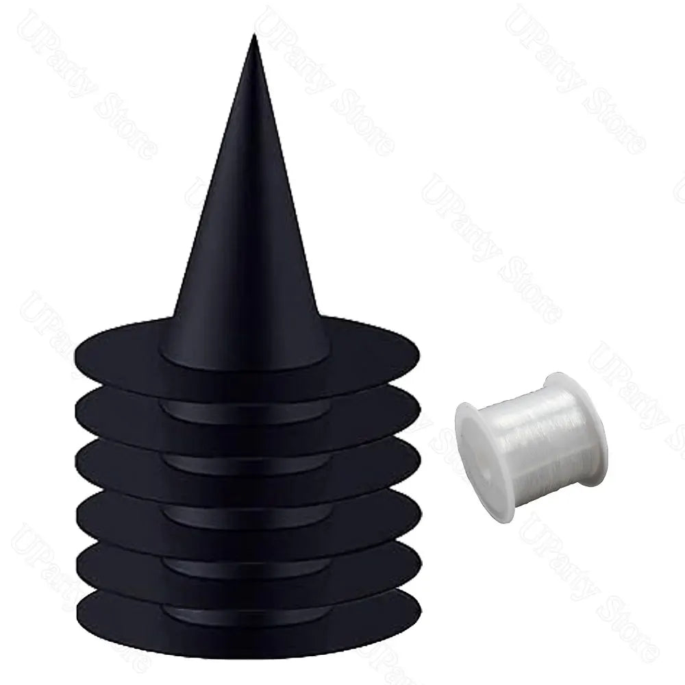 Hanging Witch Hat Decoration Black with Rope Halloween Party Decoration Indoor Outdoor Spooky Atmosphere | Sansoti