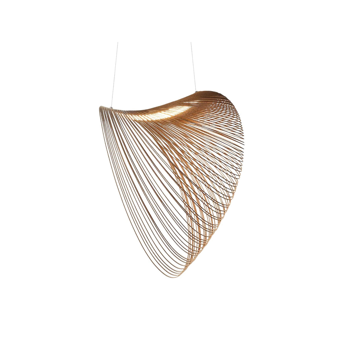 Drewniana lampa wisząca LED 8W, naturalna, do salonu, restauracji lub baru, organiczna lampa designerska z falistego drewna, nastrojowe oświetlenie | Sansoti