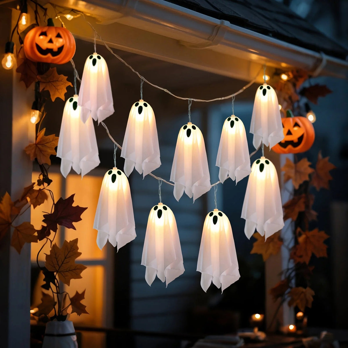 Ghost String Lights LED for Halloween Party Garden Interior Decoration String with Scary Figures Ambient Lighting | Sansoti