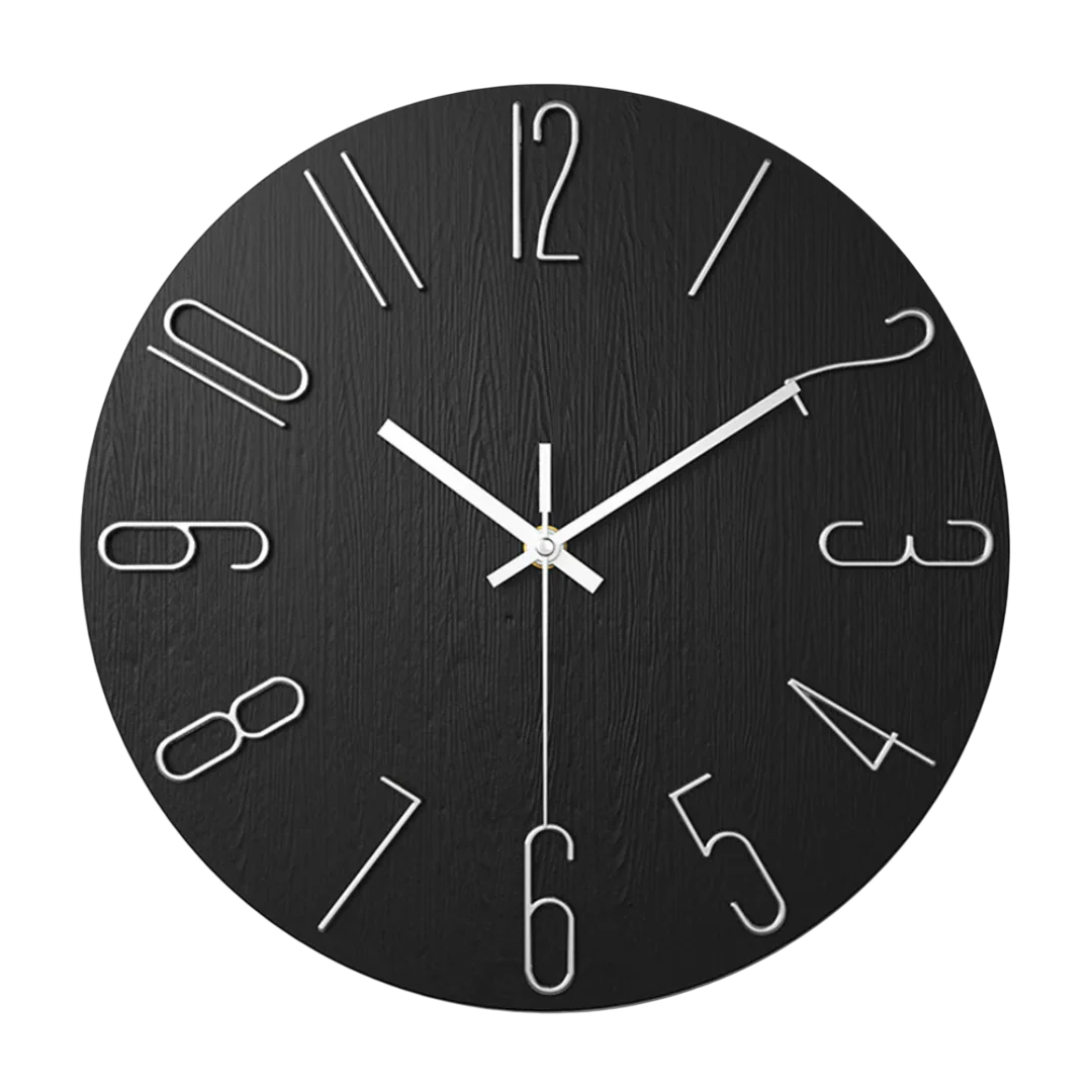Quartz Wall Clock 30cm Silent Movement Modern Interior Design Living Room Office Minimalist Time Display | Sansoti