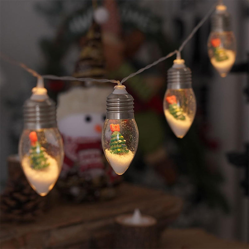 LED String Lights with Christmas Figures 10 Lights USB Connection Festive Lighting Atmospheric Decorative Lights Indoor | Sansoti