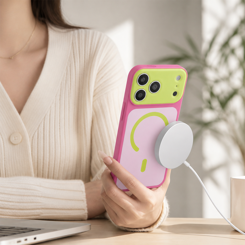 Telefoonhoesje met Magnetische Uitlijning en Verstevigde Hoeken voor Draadloos Laden iPhone Beschermhoes | Sansoti
