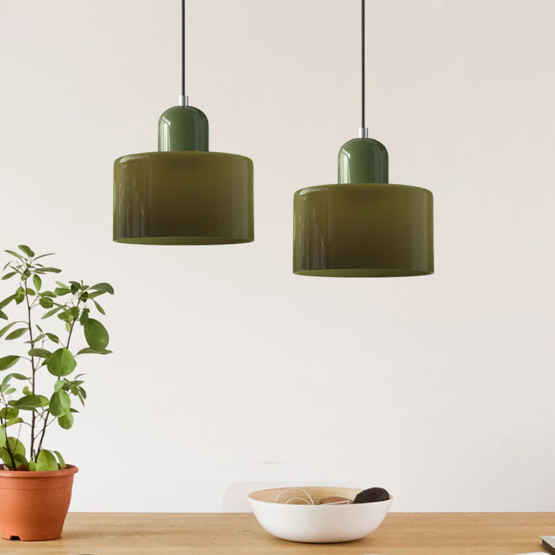 Sansoti | Lismeno Retro Hanglamp – Glazen Hanglamp met Warm Licht voor Eettafel, Keuken & Woonkamer