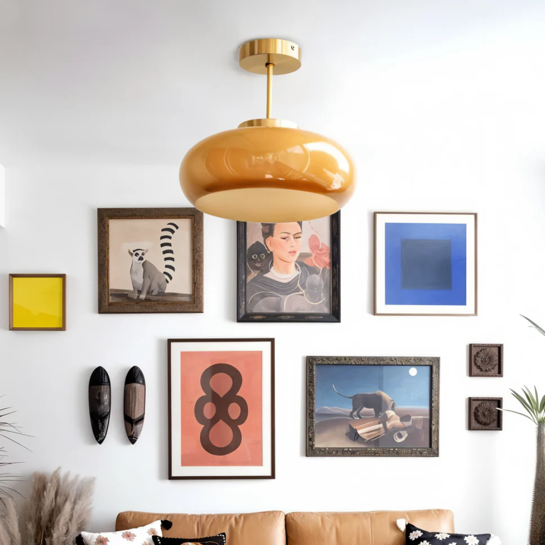 Ceiling Lamp Glass Vintage Round 28cm LED 12W Modern Minimalist | Sansoti