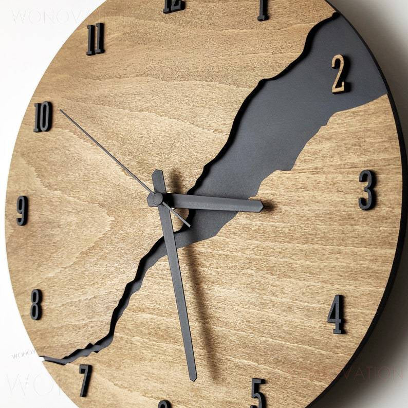 Wooden Wall Clock 30x30cm with Modern Minimalist Design | Sansoti