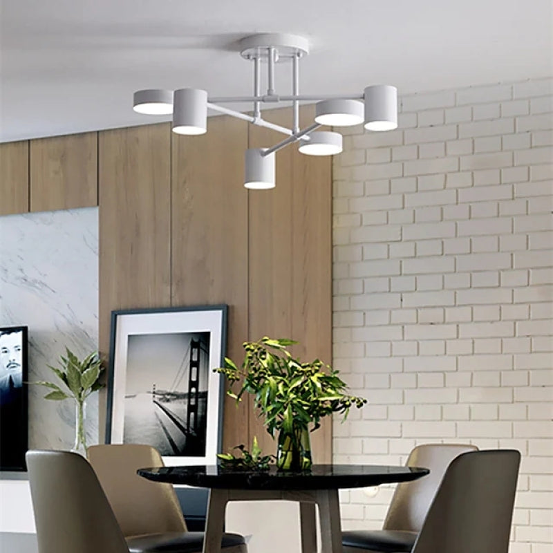 Moderne LED-Deckenleuchte aus Metall und Acryl in Schwarz, Weiß und Gold, skandinavisches Design, dimmbar, für Wohnzimmer und Treppenhaus | Sansoti