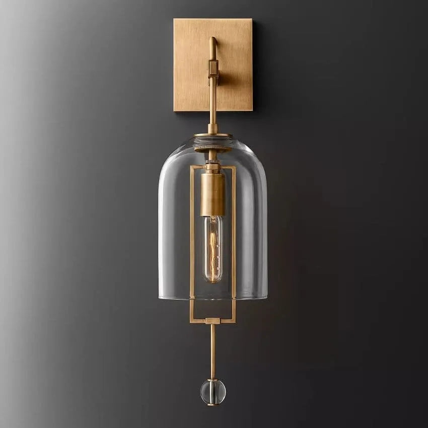 Sculptural Wall Light Glass Globe Balance Design 58cm 73cm Vintage Brass Black Nickel Living Room Bedroom | Sansoti
