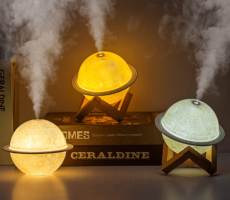 Mondförmige Nachtlampe mit Luftbefeuchter, 880 ml, einstellbare Nebeldichte, Farbwechsel, Schlafzimmer | Sansoti
