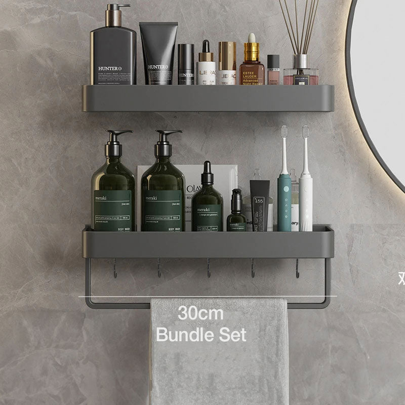 Bathroom Wall Rack – Waterproof Storage with Towel Bar | Sansoti