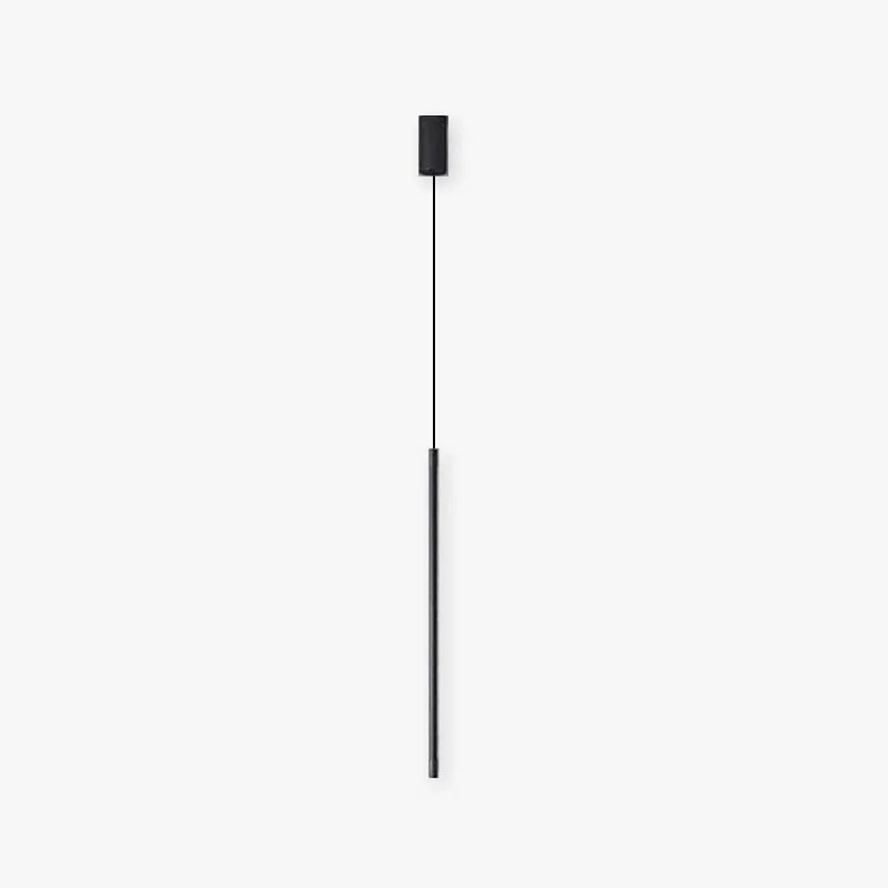 Minimalistische lineare Hängeleuchte als Nachttischlampe aus schwarzem Metall mit warmem Licht für Schlafzimmer, Küche und Wohnzimmer | Sansoti
