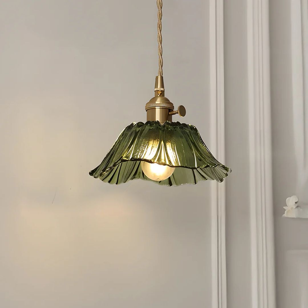 Cullivan Flower Hanglamp Glas Metaal Rood E27 Eettafel Verlichting Vintage Bloem Lamp Hal Sfeerverlichting | Sansoti