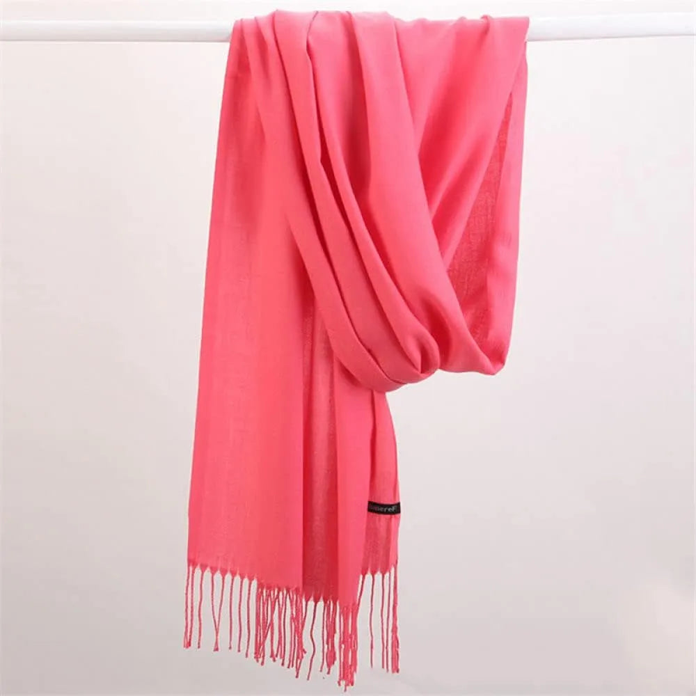 Kasjmieren Sjaal Effen 175cm Winteraccessoire Warm Luxe Zacht Stijlvol Modieus Tijdloos Elegant voor Dames | Sansoti