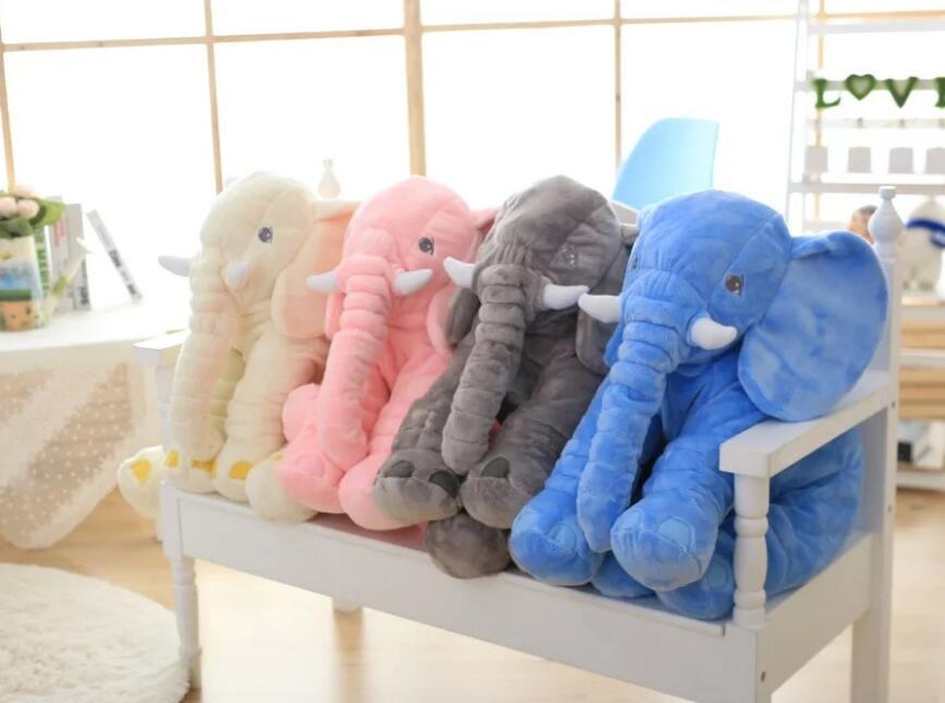 Pluche Olifant Knuffel Kussen voor Kinderen – Zachte Babykamer Decoratie in 60 of 80 cm voor Fotoshoots | Sansoti