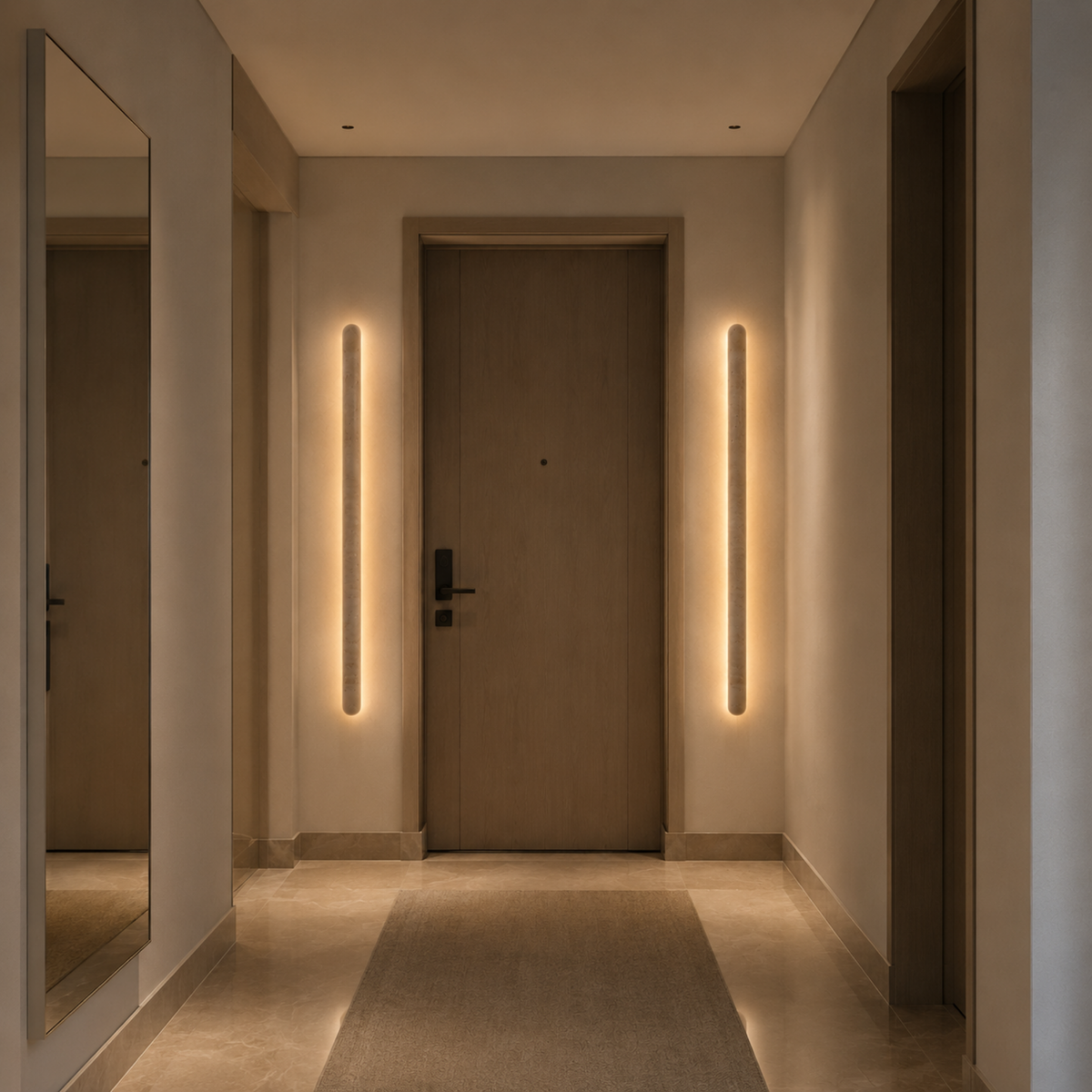 Natuursteen Wandlamp Cilinder LED Warm Licht Travertin Architecturale Verlichting voor Woonkamer Hal | Sansoti
