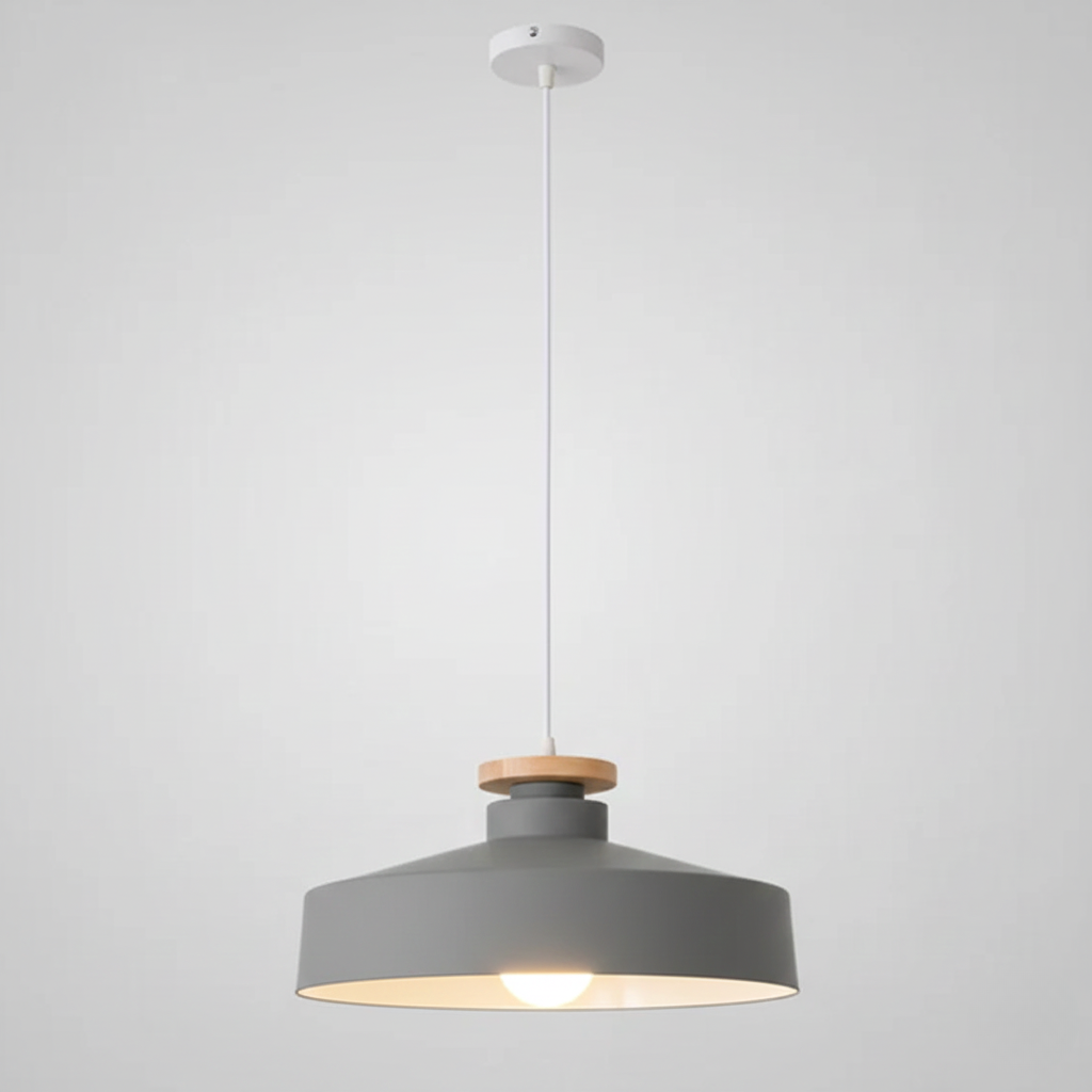 Suspension avec abat-jour en bois et accent en aluminium – Design scandinave pour salle à manger et salon | Sansoti