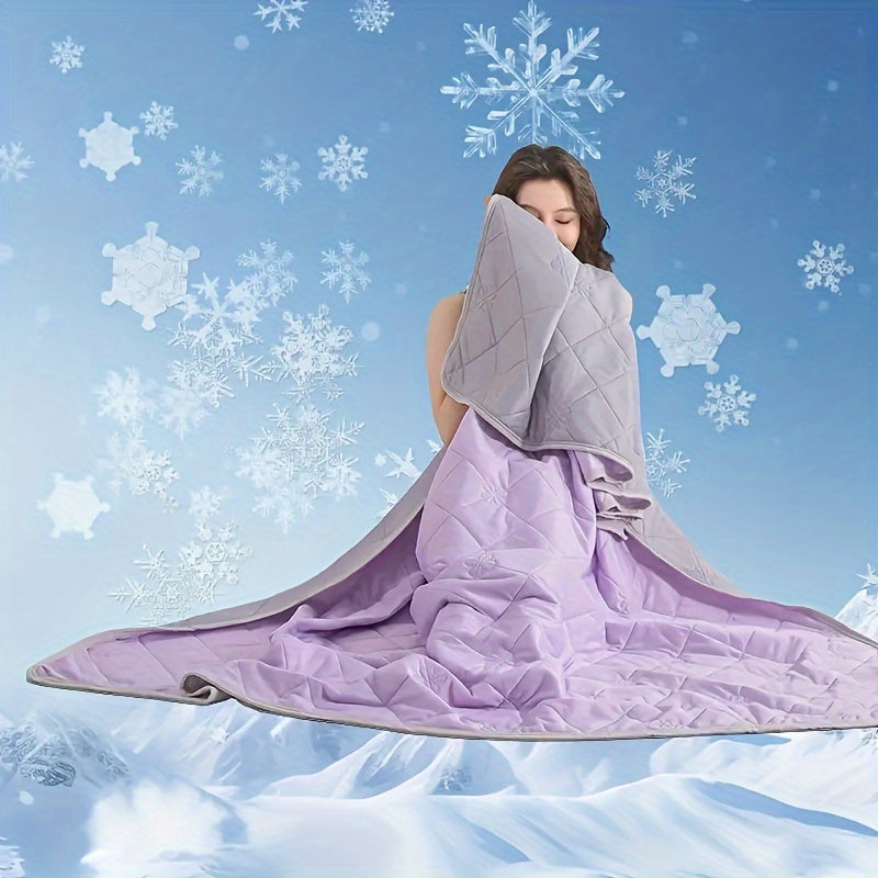 Reversible Summer Blanket – Lightweight Cooled Bed Cover for Warm Nights | Satin Finish & Geometric Stitch Pattern | 150-229 cm | Sansoti