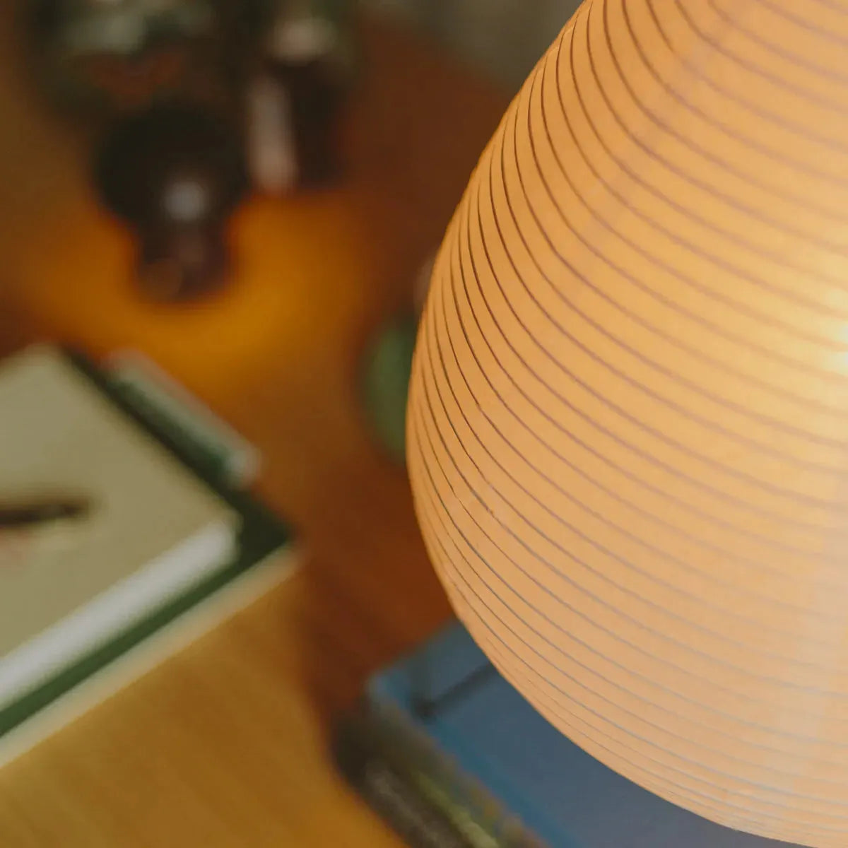 Table Lamp Rice Paper Japanese Minimalist 28cm Metal Frame Ambient Lighting White | Sansoti