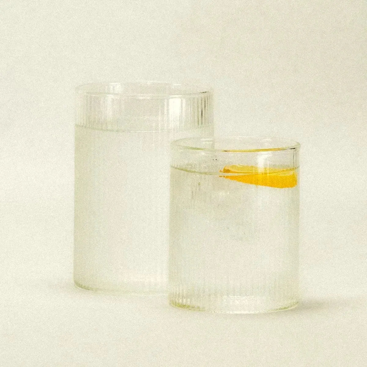 Ribbed Drinking Glass Ribbed Glass Classic 300ml 400ml Transparent Table Gift | Sansoti