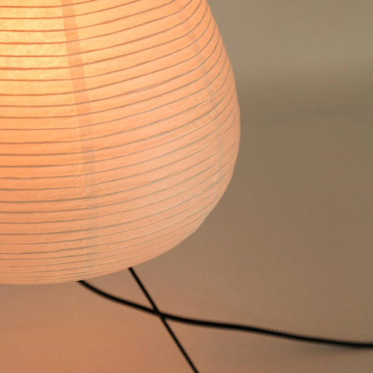 Table Lamp Rice Paper Japanese Minimalist 28cm Metal Frame Ambient Lighting White | Sansoti
