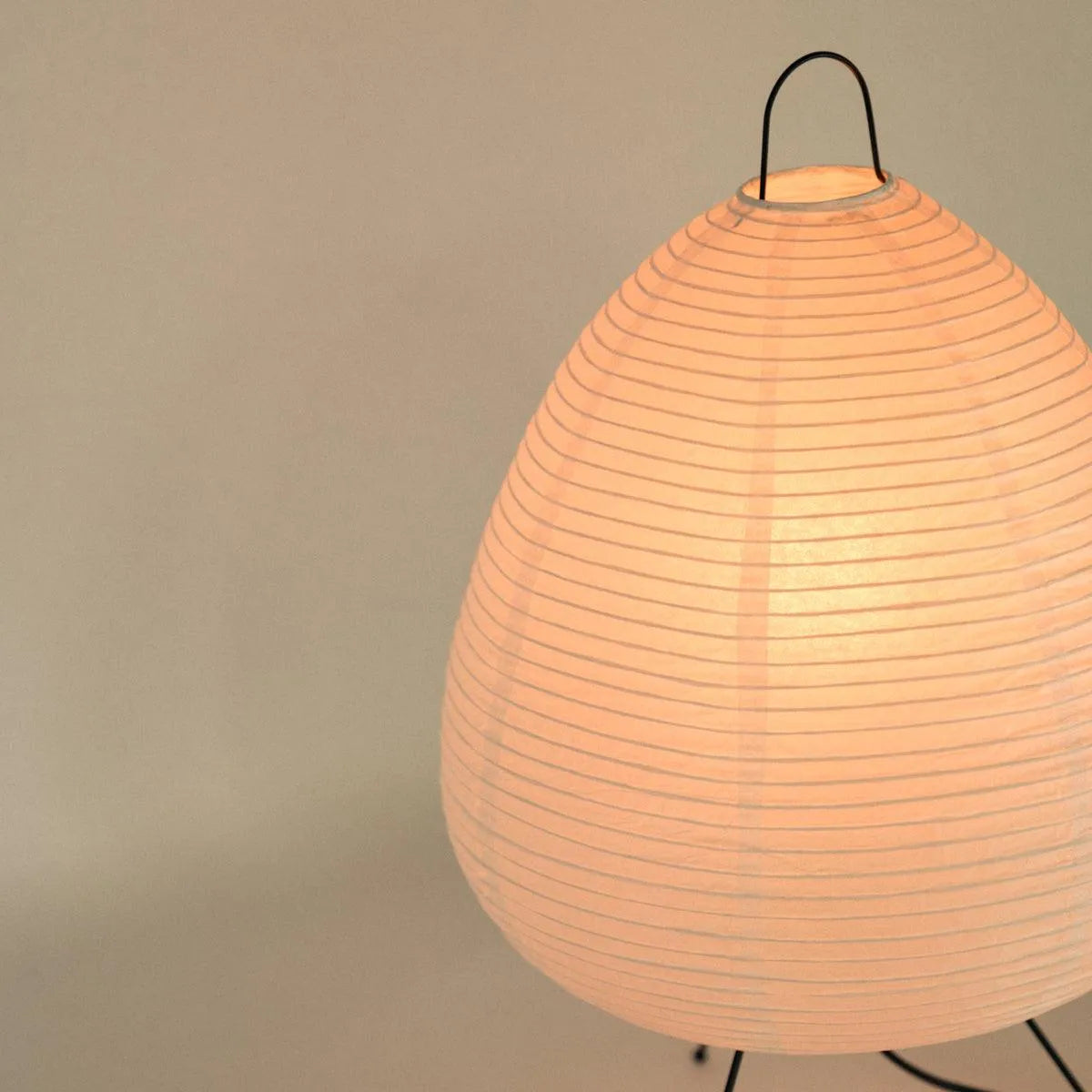 Table Lamp Rice Paper Japanese Minimalist 28cm Metal Frame Ambient Lighting White | Sansoti