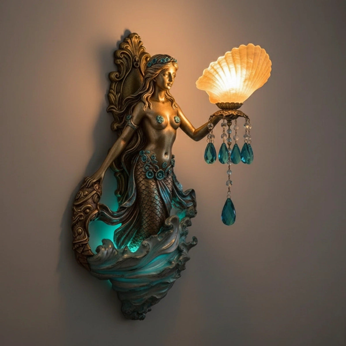 Lampe murale artisanale avec éclairage LED, figures fantastiques – éclairage d'ambiance magique pour salon et chambre – décoration murale sans fil avec lumière blanc chaud | Sansoti