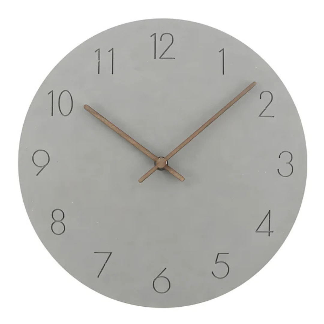 Silent Wooden Wall Clock 29 cm Scandinavian Design Living Room Bedroom Office Decorative Modern Interior | Sansoti