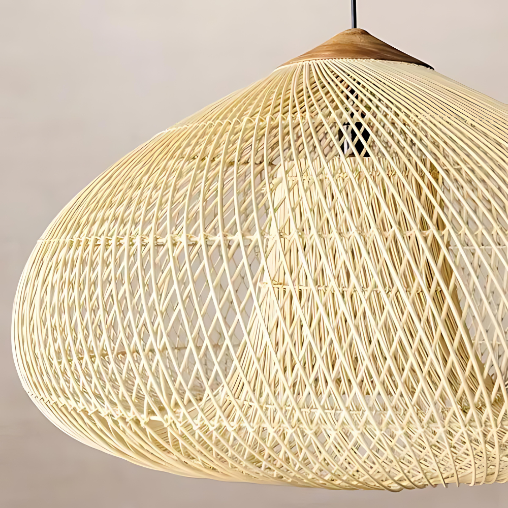 Elegant Handmade Rattan Japandi Pendant Light