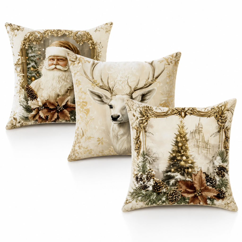 Fluwelen Kussenhoes met Feestmotief 45×45 cm Goud Katoen-Polyester Ritssluiting Vierkant Decoratief Interieur | Sansoti