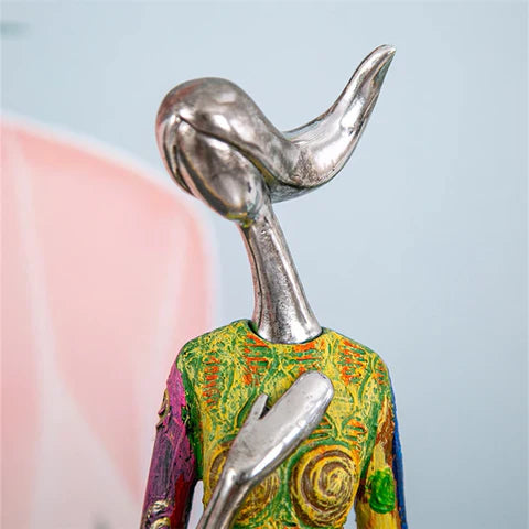 Abstract Female Figure Handmade Resin Colorful Modern Art Sculpture Living Room Gift | Sansoti