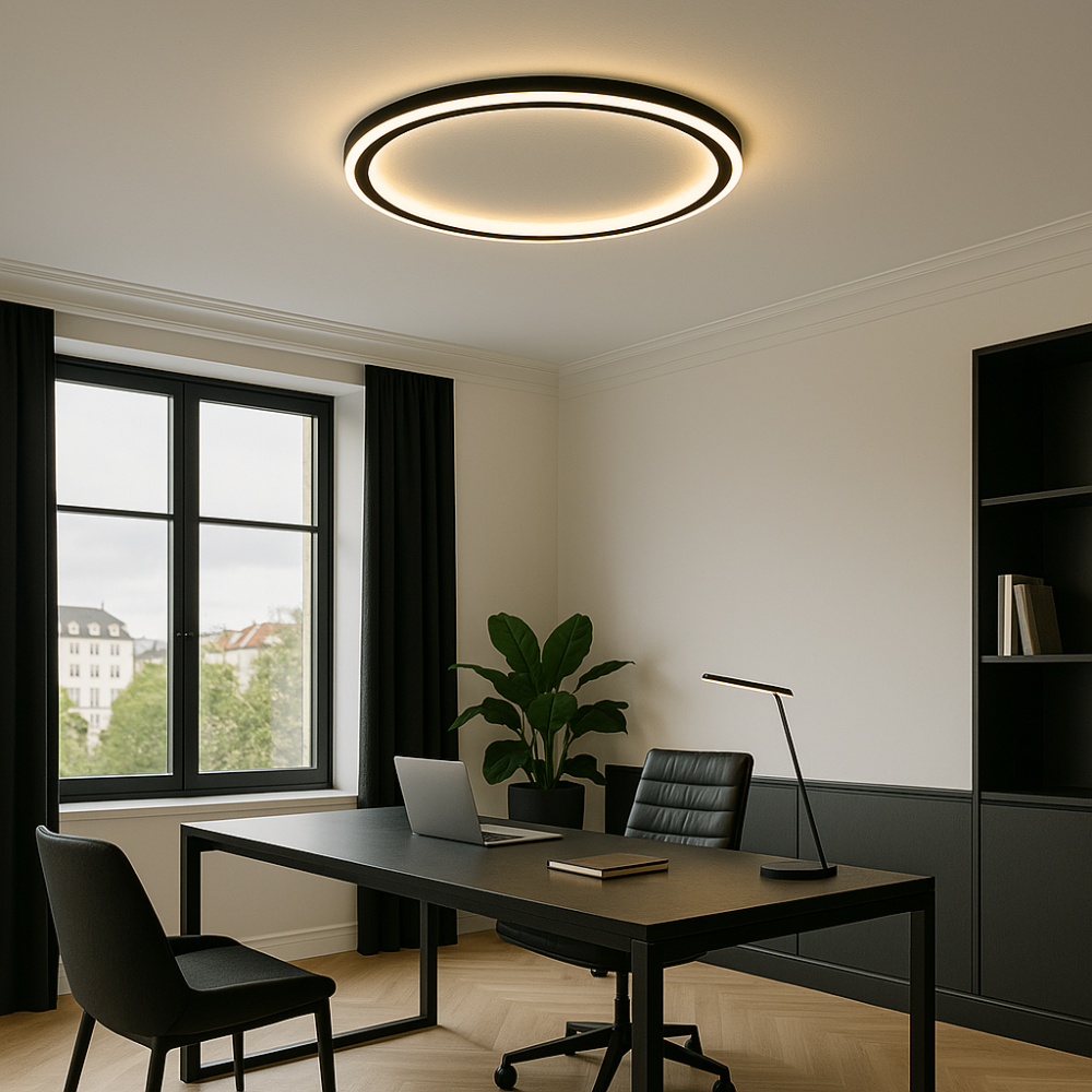 Dimmable LED Ceiling Lamp Round Warm White 3000K Aluminum Acrylic Living Room Dining Hall Modern Minimalist Design | Sansoti
