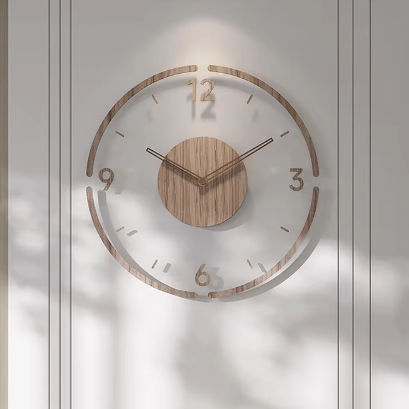 Wooden Wall Clock 30–35cm Solid Wood Silent Movement Living Room Bedroom Office Scandinavian Design | Sansoti