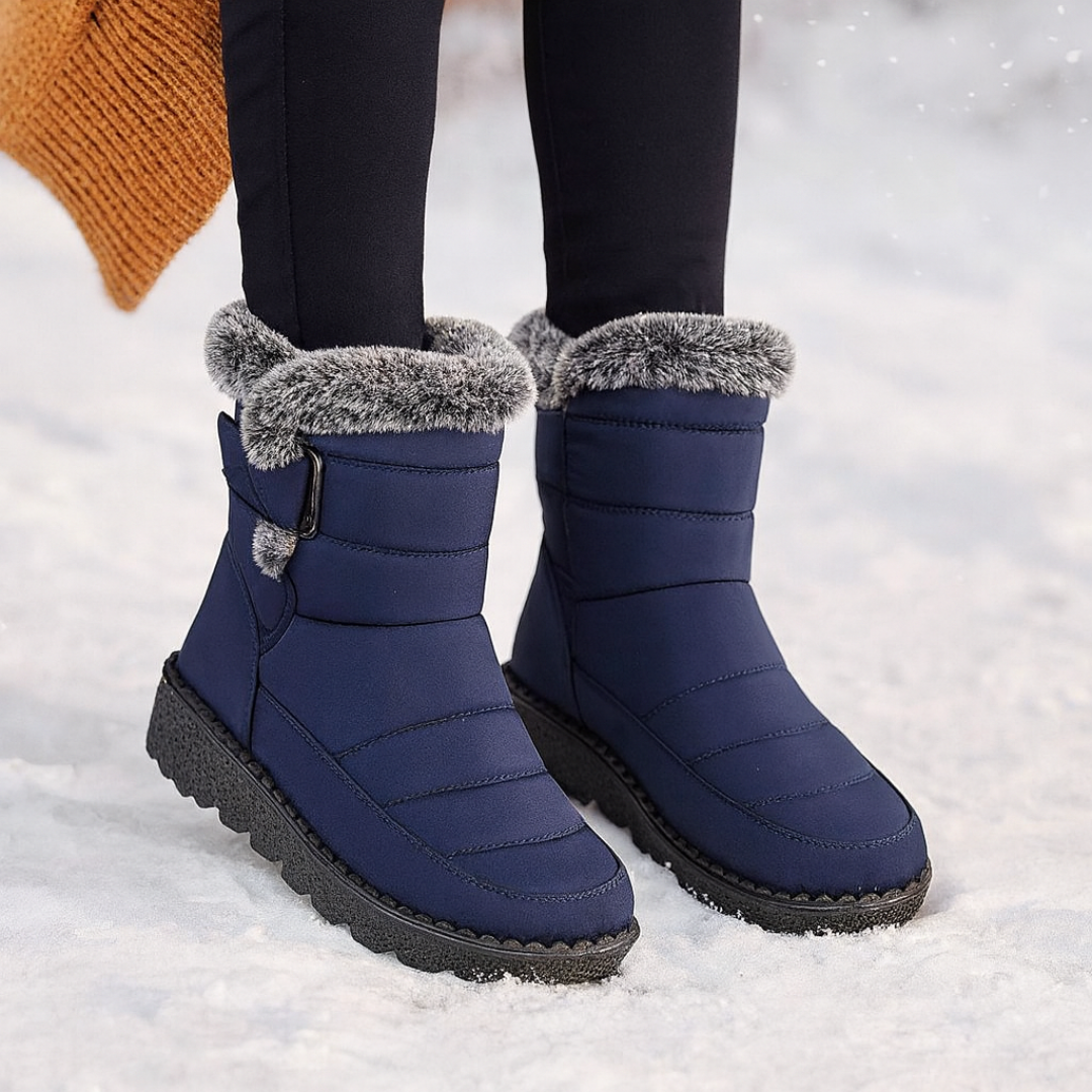 Gevoerde Dameslaarzen Waterafstotend met Stevige Grip Klittenband Comfortabel voor Winter Wandelen en Sneeuw | Sansoti