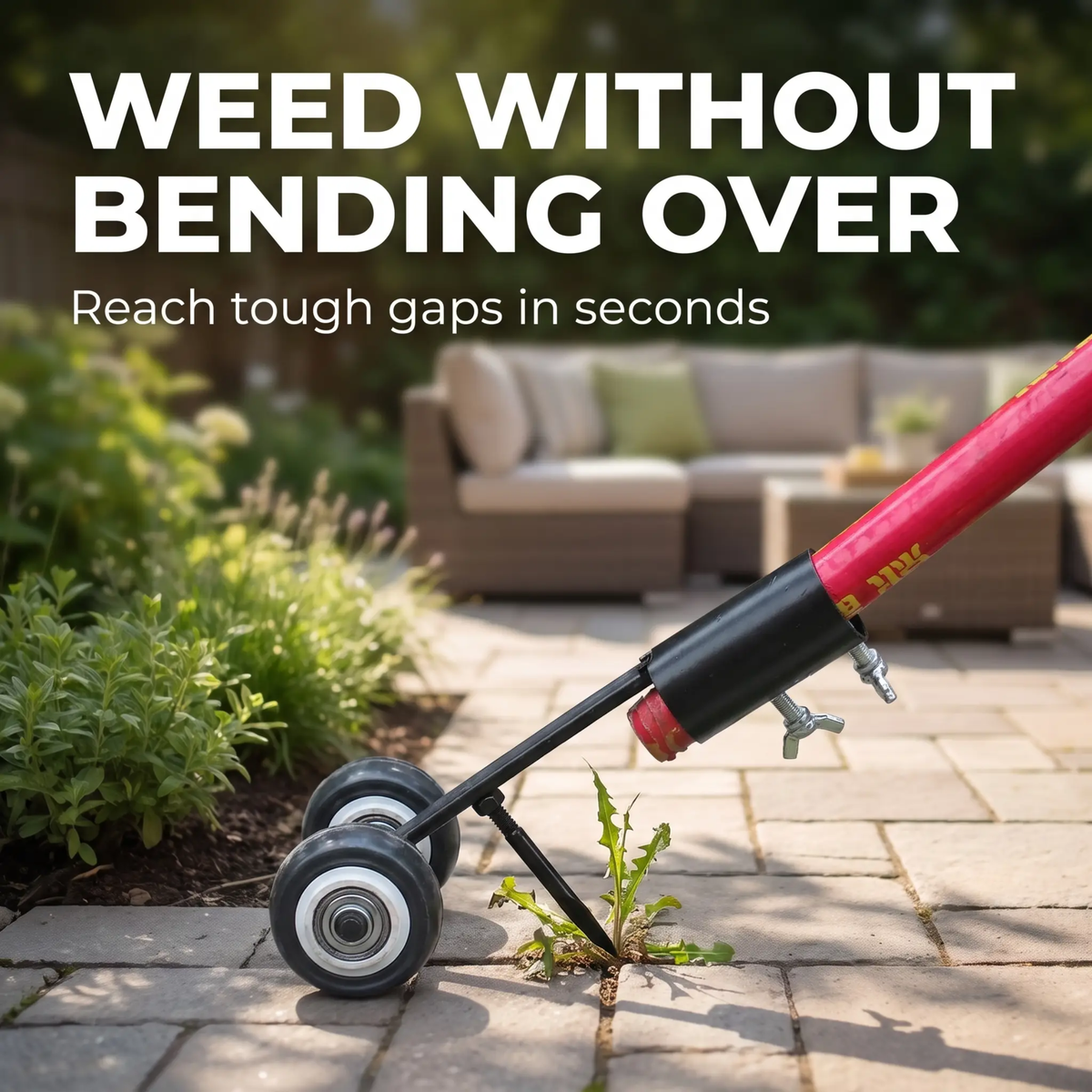 Manual Weed Removal Tool with Double Hook – Stainless Steel Weed Removal Tool for Garden Tiles, Paths, and Driveways | Sansoti