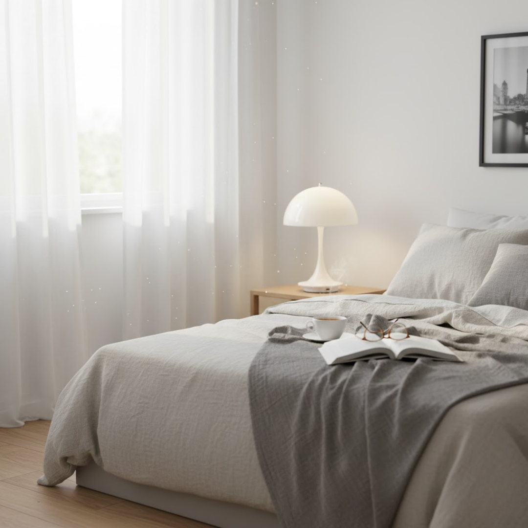 Lampe de table sans fil avec éclairage LED, rechargeable et design scandinave | Sansoti