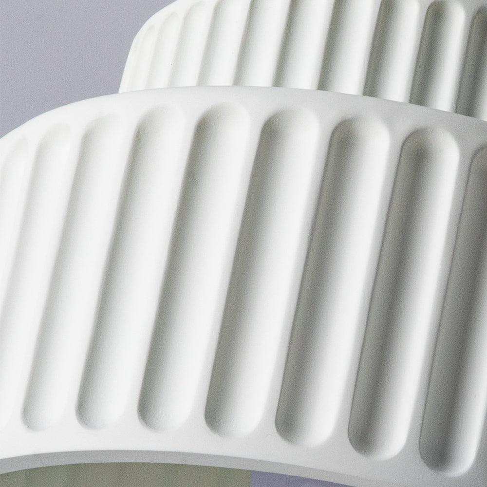 Ceiling Lamp Ribbed Resin E27 White Compact Modern Interior Living Room Kitchen Bedroom Retro Design Ceiling Light | Sansoti