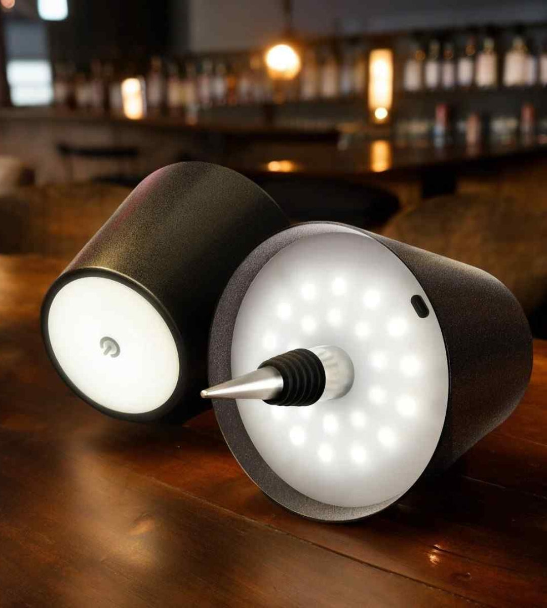 Bottle Lamp LED Rechargeable Aluminum Table Lamp For Wine Bottle Warm Light | Sansoti