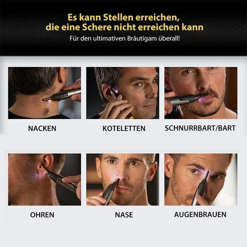 Electric Eyebrow Trimmer with LED Light Black for Facial Hair Detail Trimmer Precision Shaving Nose Ear Sideburns Contour Trimmer Rechargeable | Sansoti