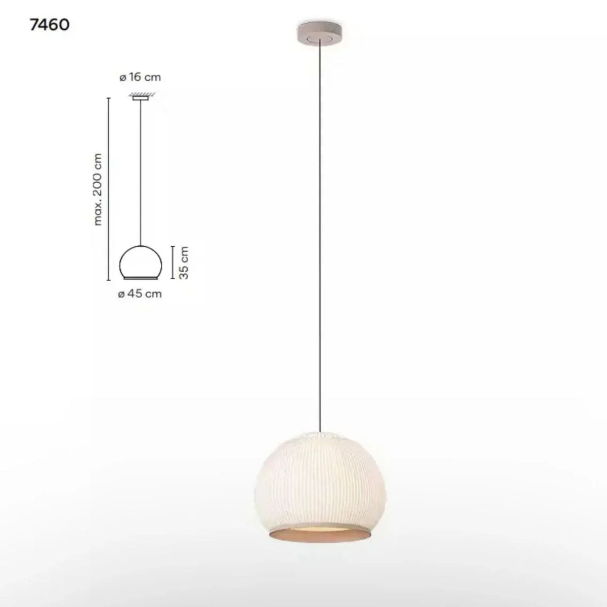 Japandi Hanglamp 3D Lycra 45 cm Beige Eettafel Woonkamer Dimbare LED Hanglamp Scandinavische Verlichting Interieur | Sansoti
