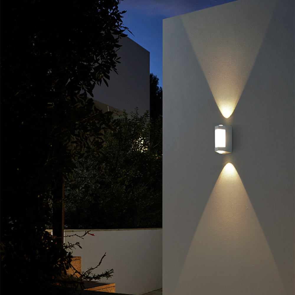 Lámpara exterior LED up down IP65 impermeable negra blanca para fachada 10W | Sansoti
