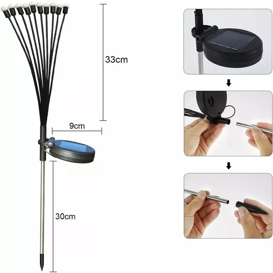 Glühwürmchen Gartenlampe Solarenergie 20 LED Warmweiß Außenlampe | Sansoti