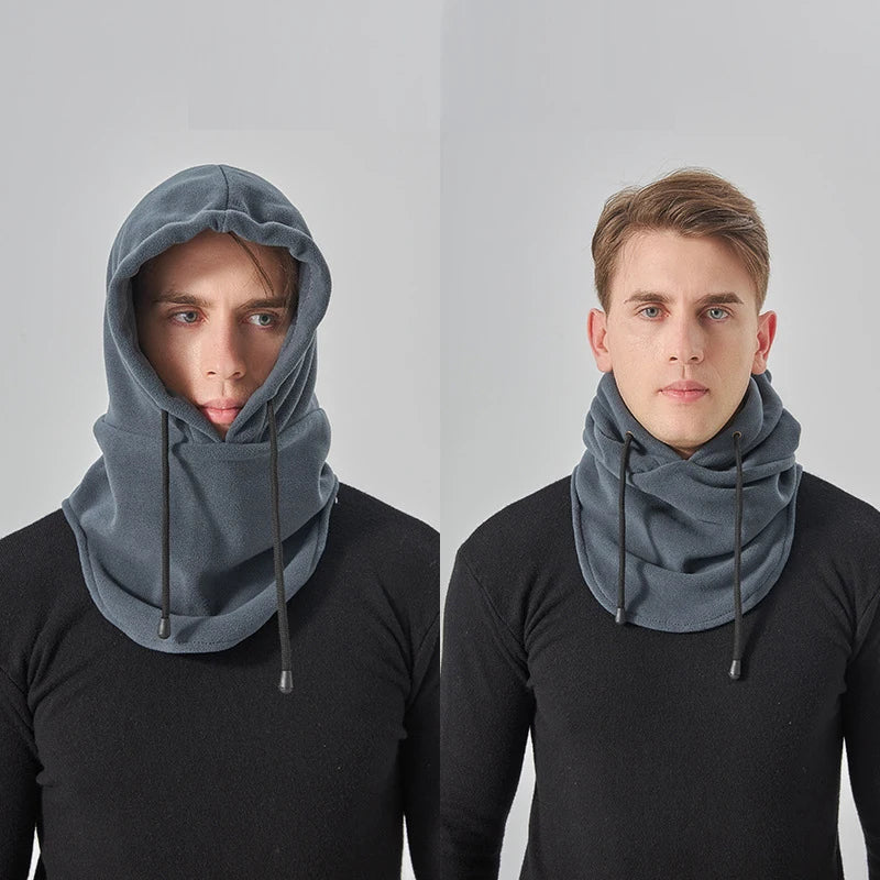 Fleece-Sturmhaube Unisex Wintersport Outdoor Skifahren Snowboarden Winddicht mit Nackenabdeckung Schwarz Grau Thermisch | Sansoti