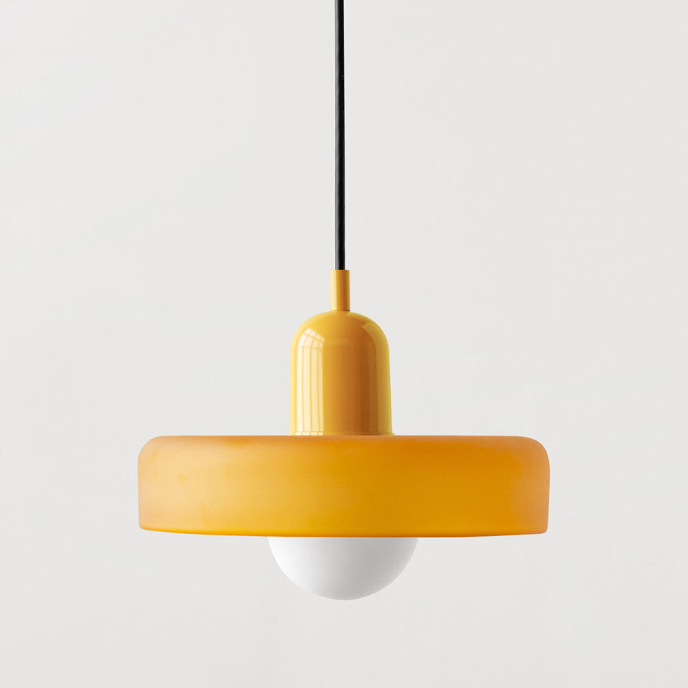 Suspension moderne en verre coloré 25/35cm E27 design minimaliste réglable | Sansoti